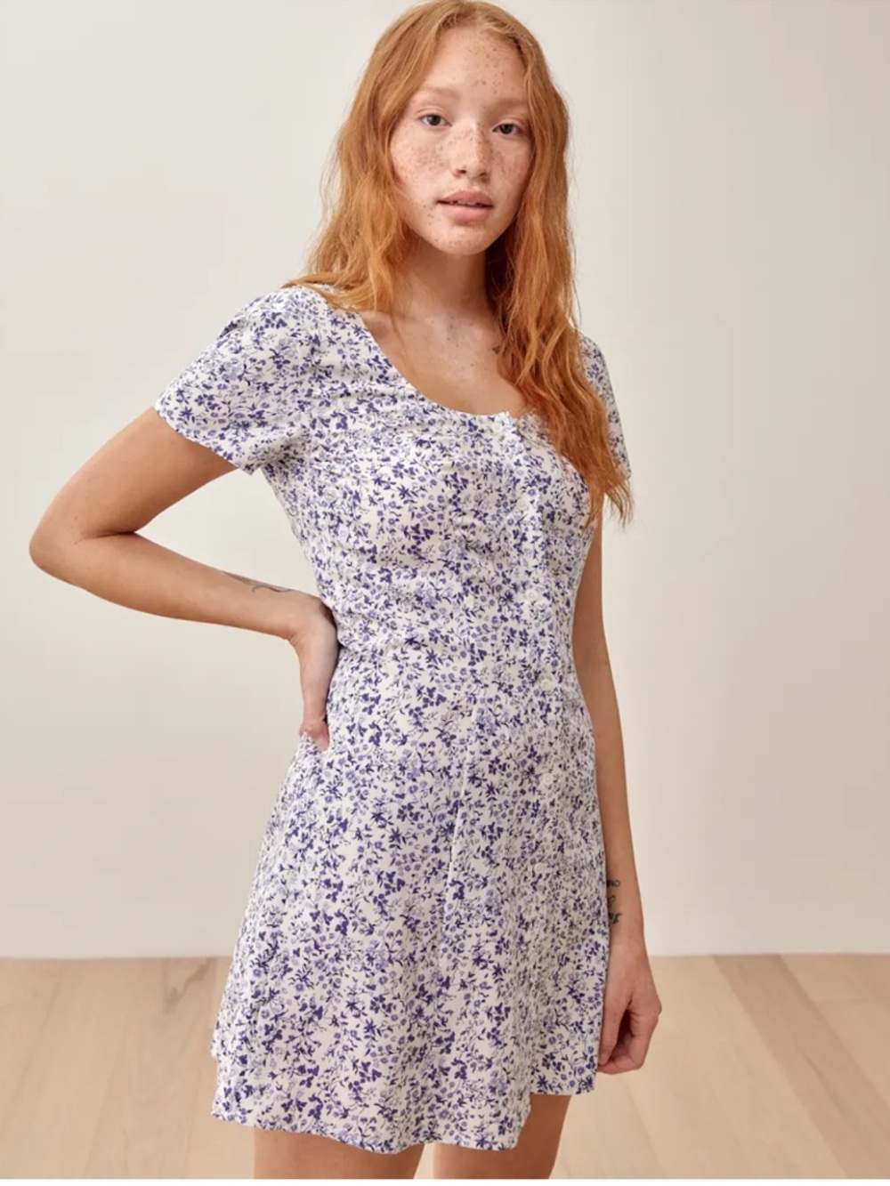 Reformation Margeaux Button Minidress